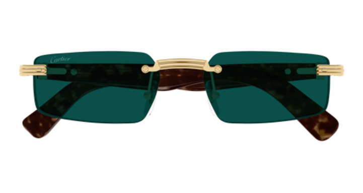 Première de Cartier Rectangular Rimless Sunglasses