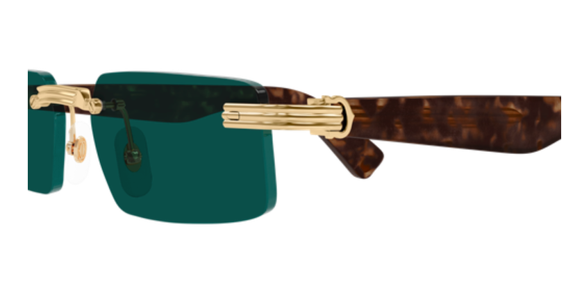 Première de Cartier Rectangular Rimless Sunglasses