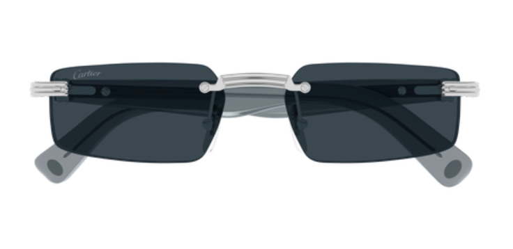 Première de Cartier Rectangular Rimless Sunglasses