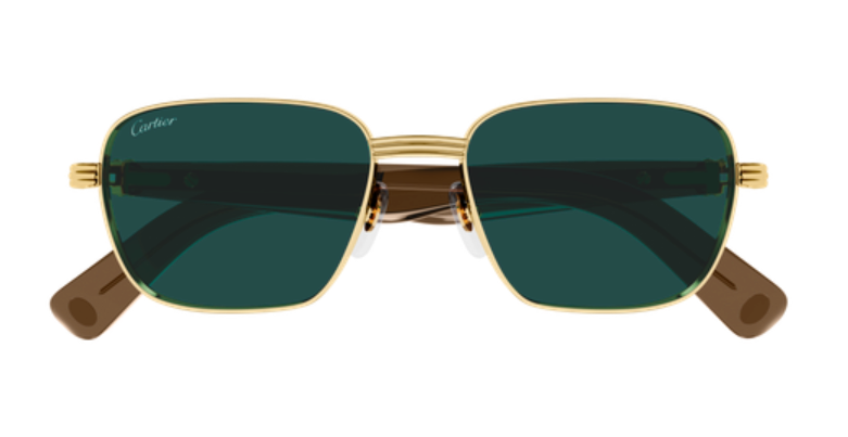 Première de Cartier Square Metal Sunglasses