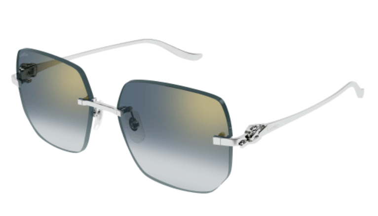 Panthère de Cartier Rimless Metal Sunglasses