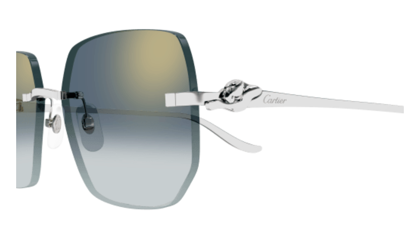 Panthère de Cartier Rimless Metal Sunglasses