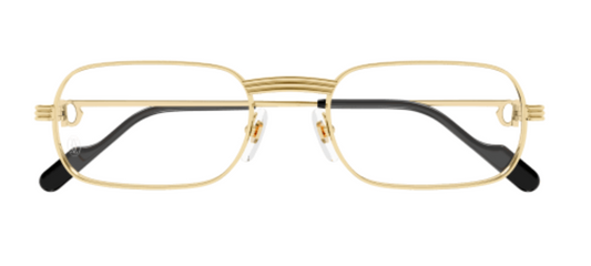 Première de Cartier Rectangular Metal Eyeglasses