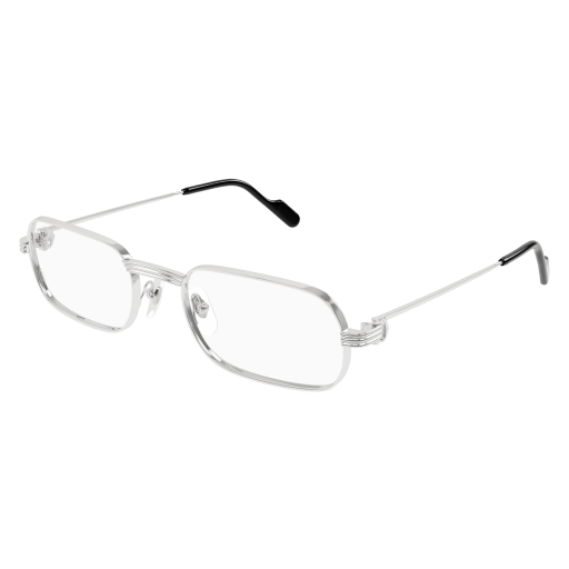 Première de Cartier Rectangular Metal Eyeglasses