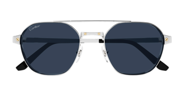 Santos de Cartier Aviator Metal Polarized Sunglasses