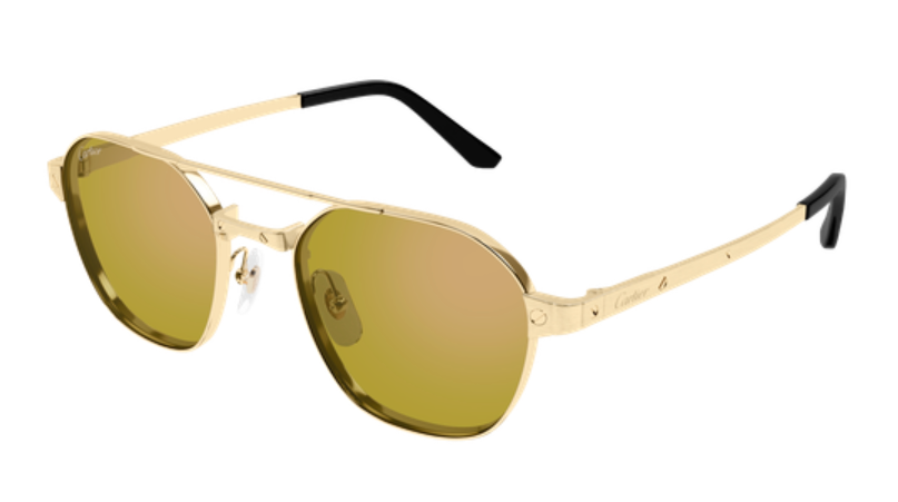 Santos de Cartier Aviator Metal Polarized Sunglasses