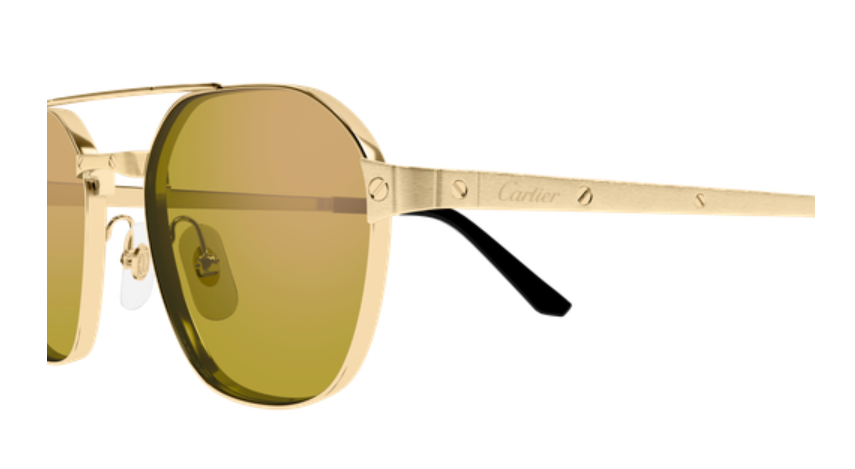 Santos de Cartier Aviator Metal Polarized Sunglasses