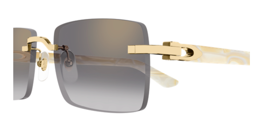 C Allongé de Cartier Motif Rimless Acetate Sunglasses