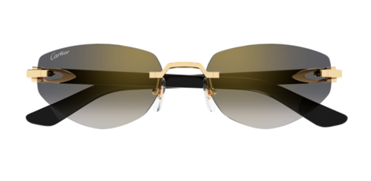 C Allongé de Cartier Motif Rimless Acetate Sunglasses