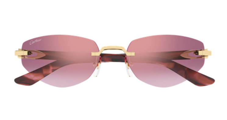 C Allongé de Cartier Motif Rimless Acetate Sunglasses