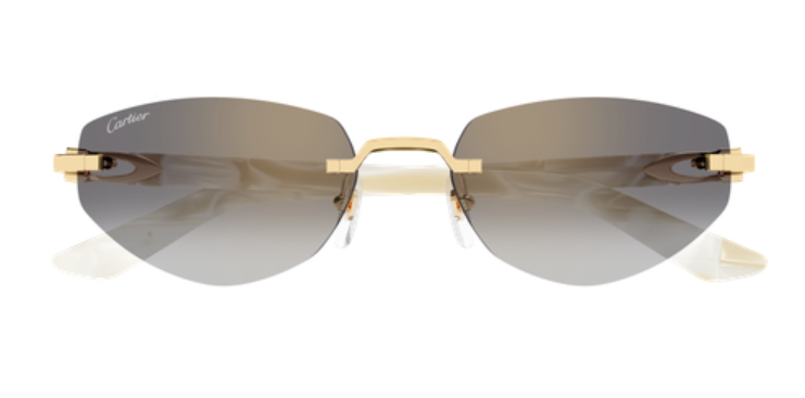 C Allongé de Cartier Motif Rimless Acetate Sunglasses