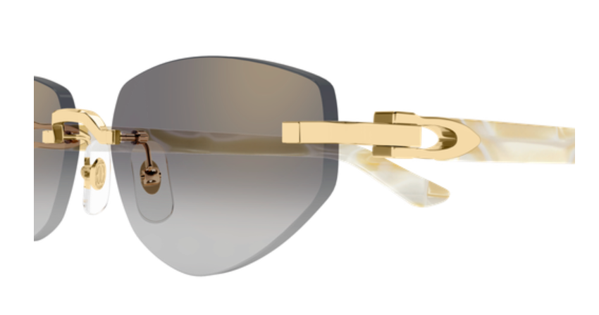 C Allongé de Cartier Motif Rimless Acetate Sunglasses