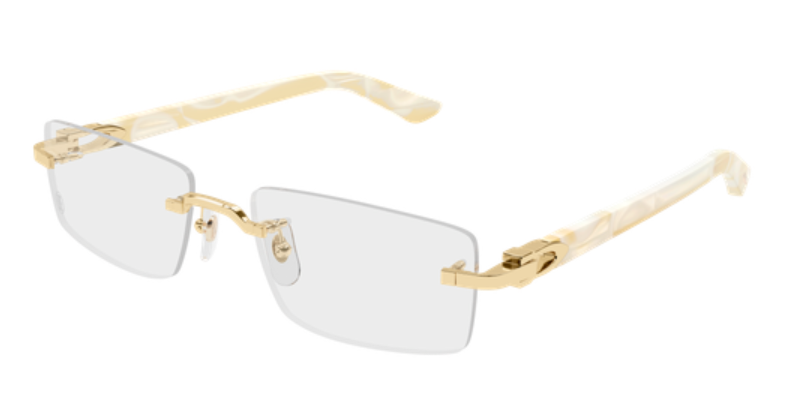 C Allongé de Cartier Motif Rimless Acetate Eyeglasses
