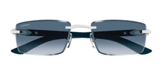 C Allongé de Cartier Motif Rimless Wooden Sunglasses