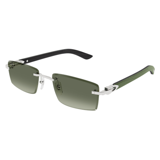 C Allongé de Cartier Motif Rimless Wooden Sunglasses