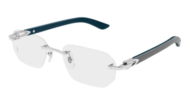 C Allongé de Cartier Motif Rimless Wood Eyeglasses