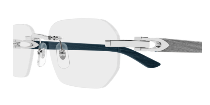 C Allongé de Cartier Motif Rimless Wood Eyeglasses