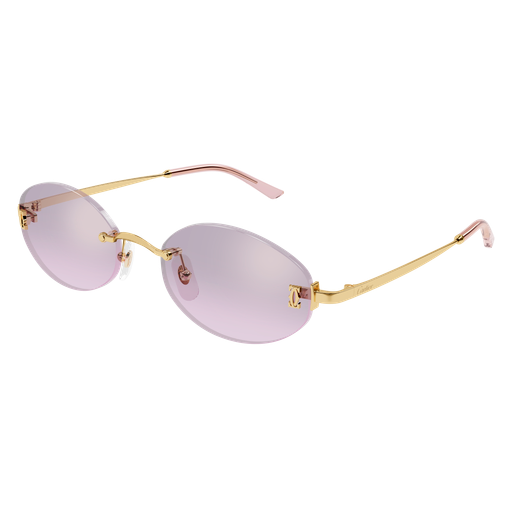 C de Cartier Oval Rimless Metal Sunglasses