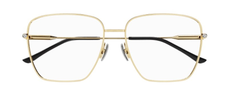 Gucci Square Thin Metal Eyeglasses