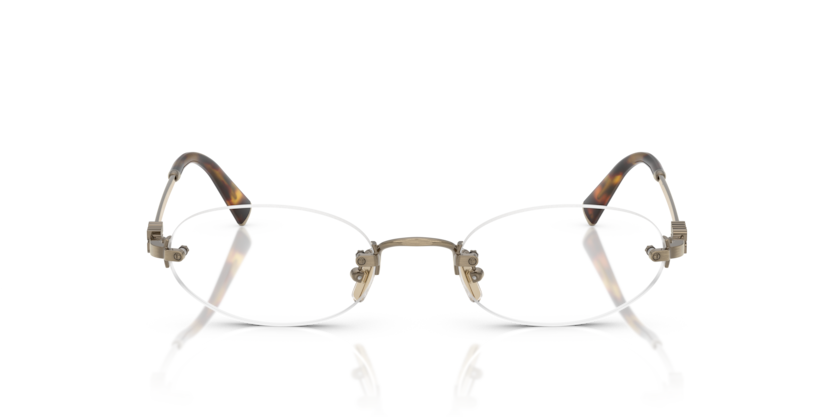 MIU MIU Oval Rimless Metal Eyeglasses