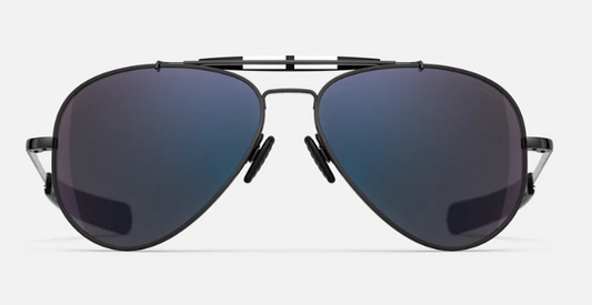 Randolph Sportsman Aviator Black Chrome Semi-Polarized Sunglasses