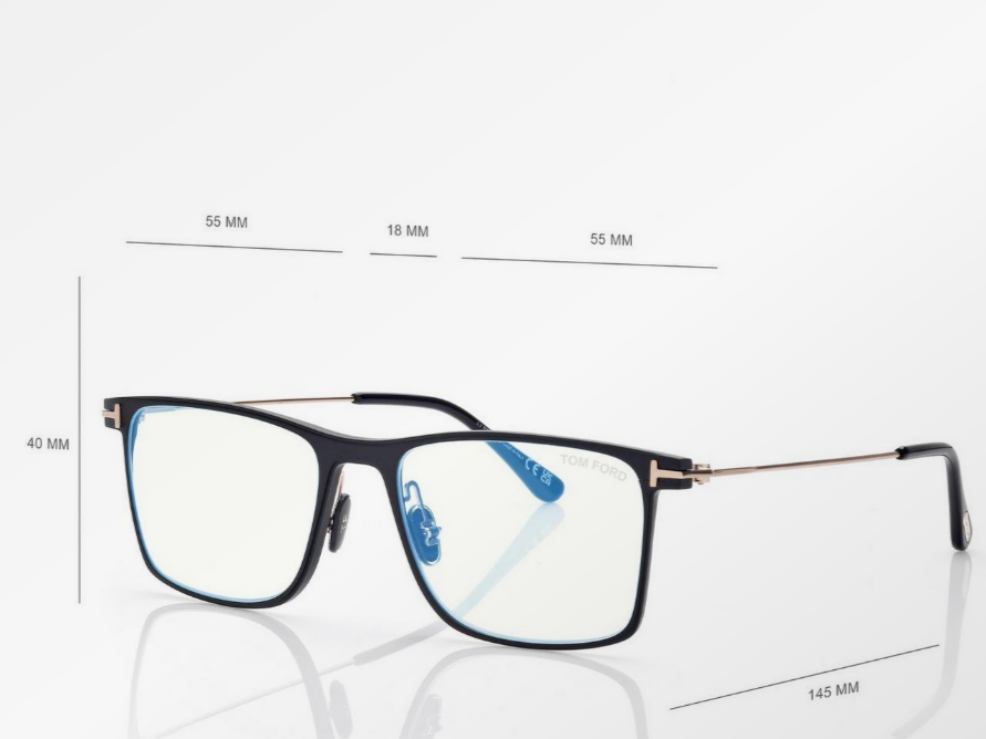 Tom Ford Blue Block Square Eyeglasses