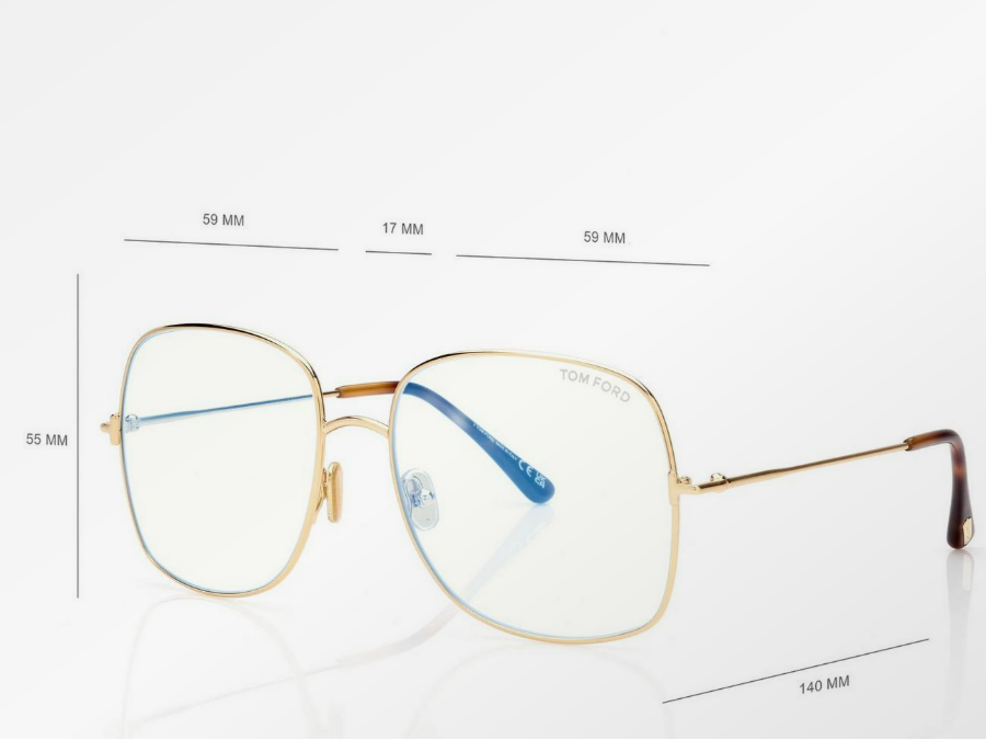 Tom Ford Blue Block Square Eyeglasses