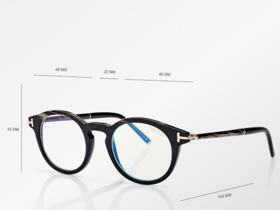 Tom Ford Round Horn Blue Block Eyeglasses