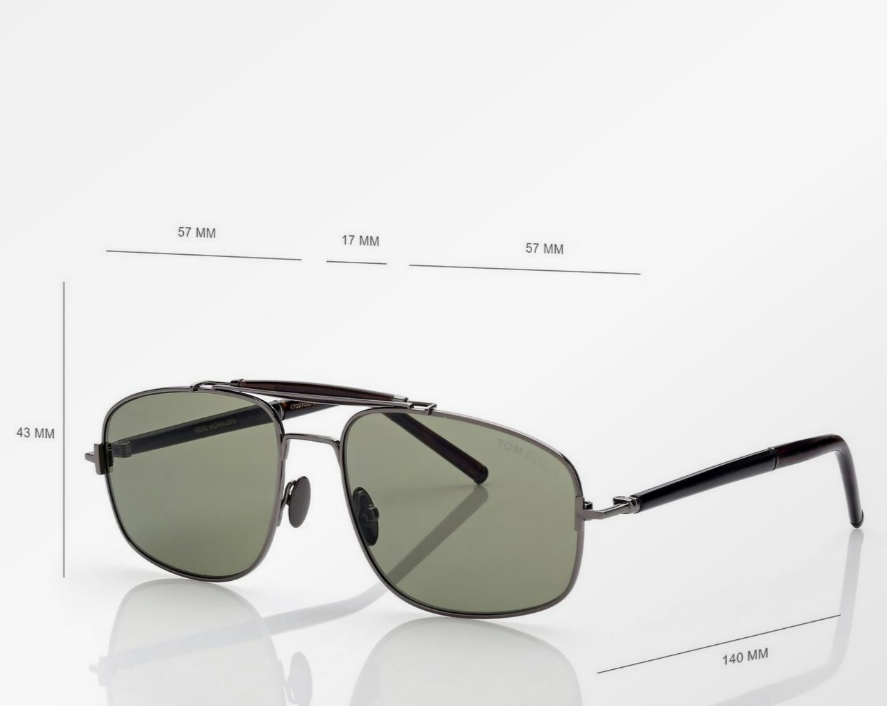 Tom Ford Titanium and Horn Navigator Sunglasses