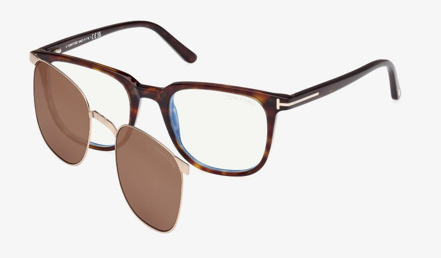 Tom Ford Square Eyeglasses with Clip On
