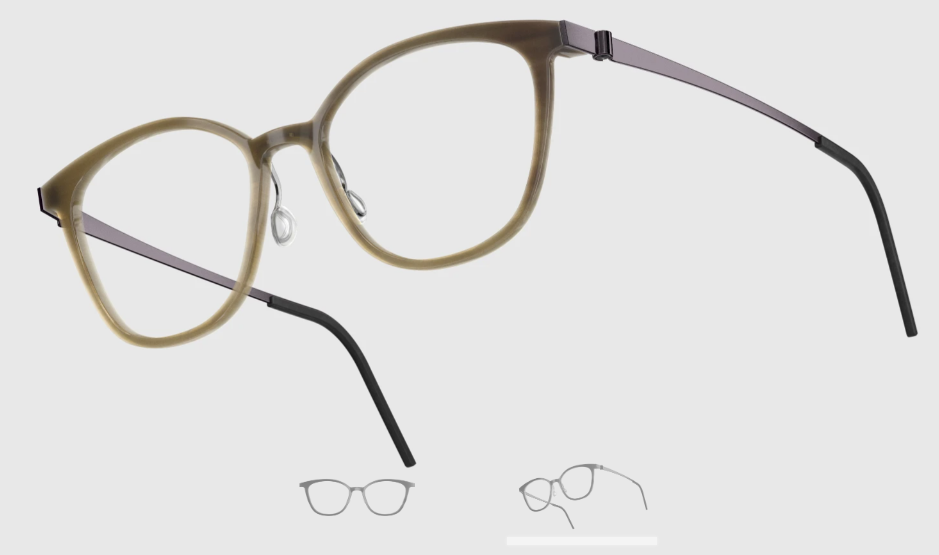 Lindberg Wood and Buffalo Titanium Square Eyeglasses
