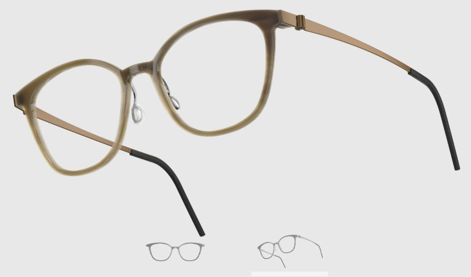 Lindberg Wood and Buffalo Titanium Square Eyeglasses