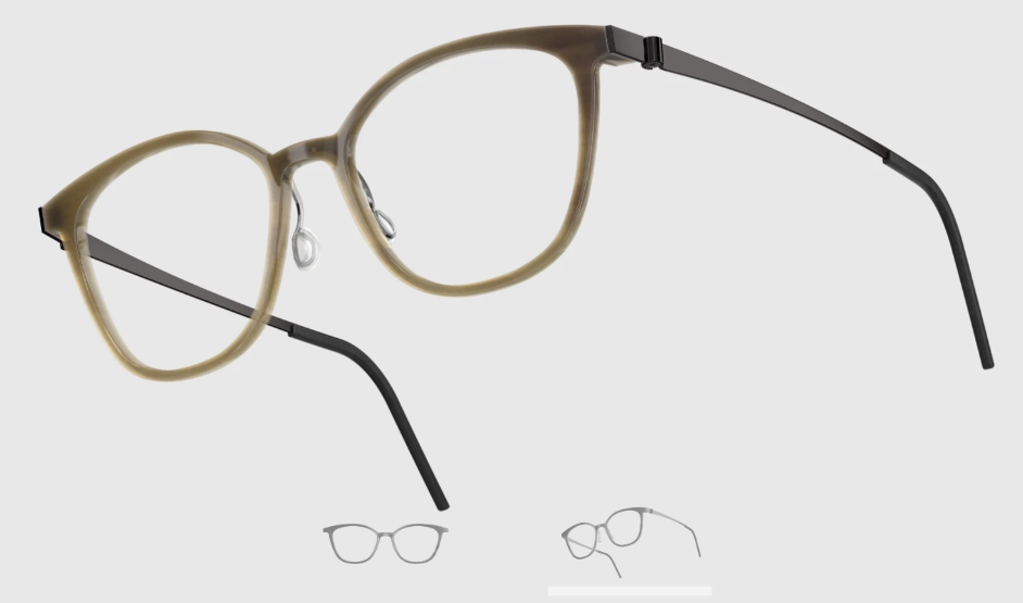 Lindberg Wood and Buffalo Titanium Square Eyeglasses