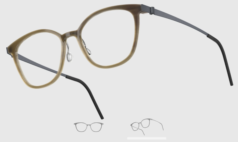 Lindberg Wood and Buffalo Titanium Square Eyeglasses