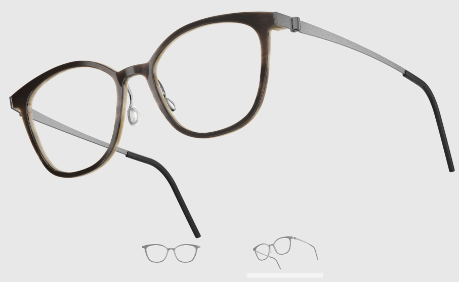 Lindberg Wood and Buffalo Titanium Square Eyeglasses