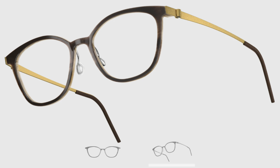 Lindberg Wood and Buffalo Titanium Square Eyeglasses