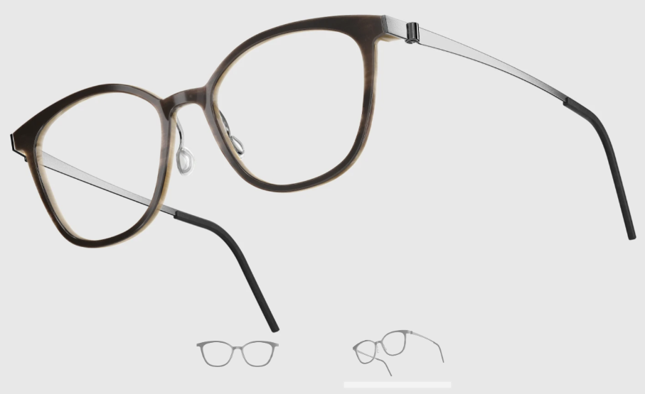 Lindberg Wood and Buffalo Titanium Square Eyeglasses