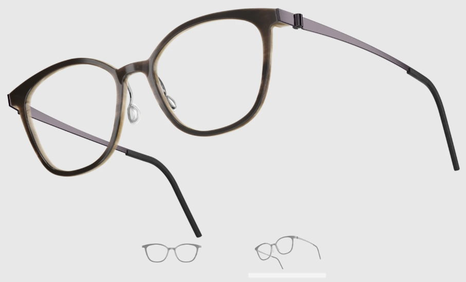 Lindberg Wood and Buffalo Titanium Square Eyeglasses
