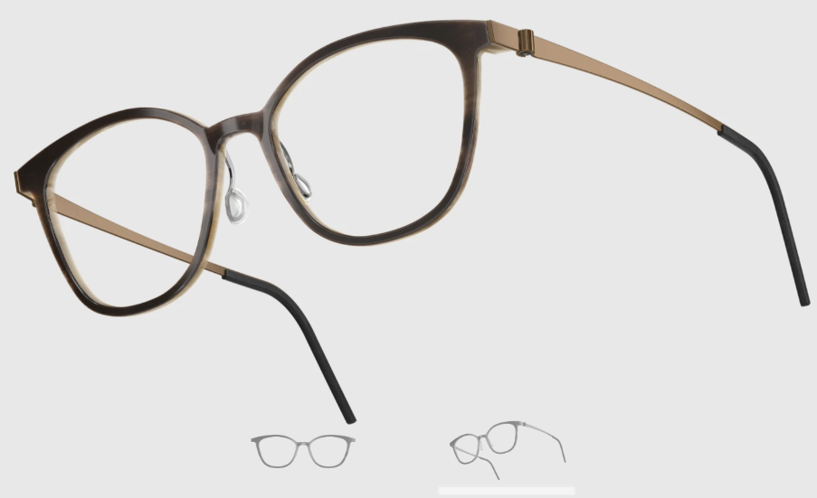 Lindberg Wood and Buffalo Titanium Square Eyeglasses