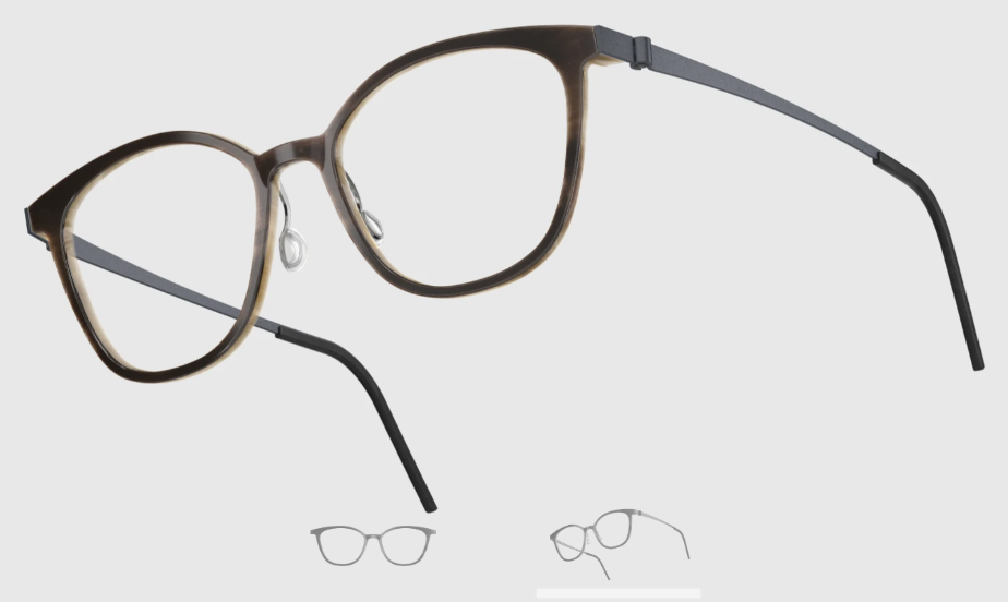 Lindberg Wood and Buffalo Titanium Square Eyeglasses