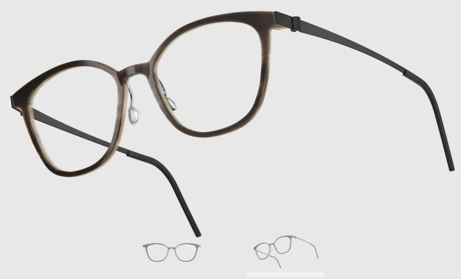 Lindberg Wood and Buffalo Titanium Square Eyeglasses