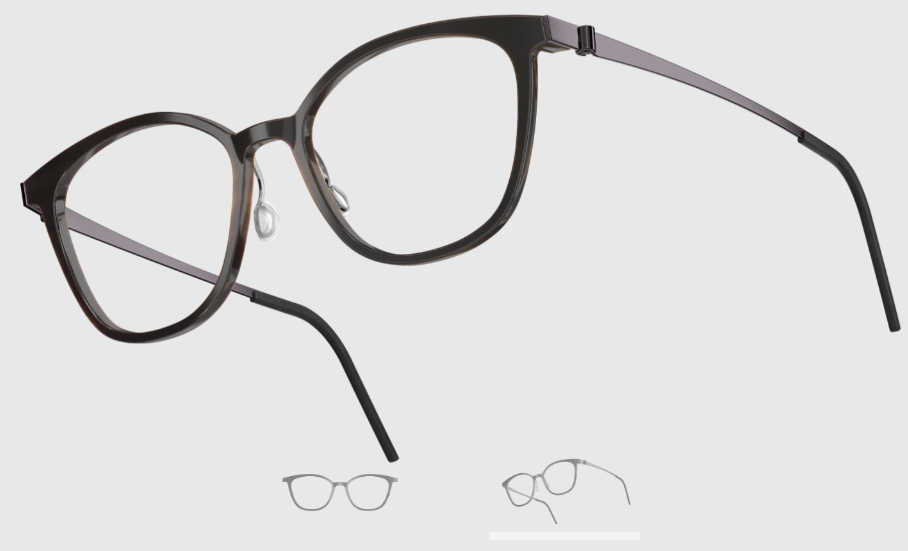 Lindberg Wood and Buffalo Titanium Square Eyeglasses