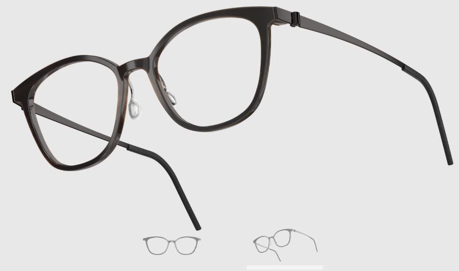Lindberg Wood and Buffalo Titanium Square Eyeglasses
