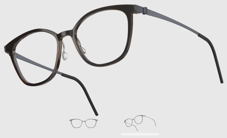 Lindberg Wood and Buffalo Titanium Square Eyeglasses