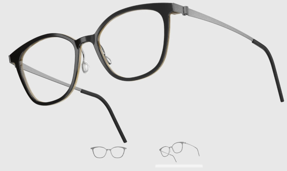 Lindberg Wood and Buffalo Titanium Square Eyeglasses
