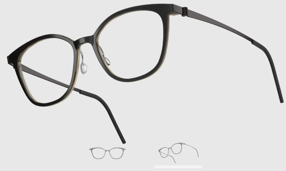 Lindberg Wood and Buffalo Titanium Square Eyeglasses