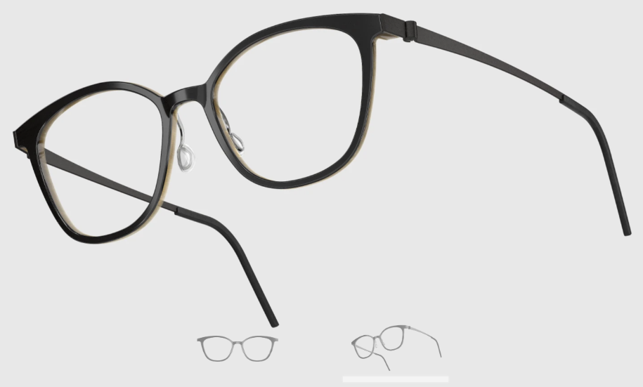 Lindberg Wood and Buffalo Titanium Square Eyeglasses