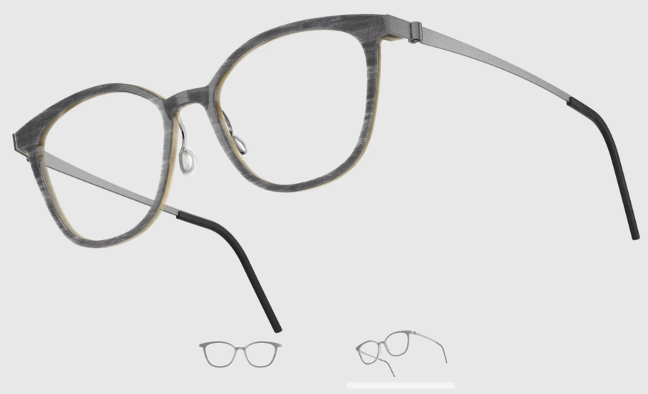 Lindberg Wood and Buffalo Titanium Square Eyeglasses