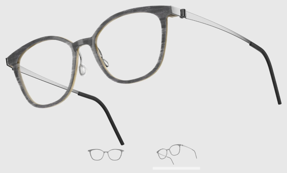 Lindberg Wood and Buffalo Titanium Square Eyeglasses