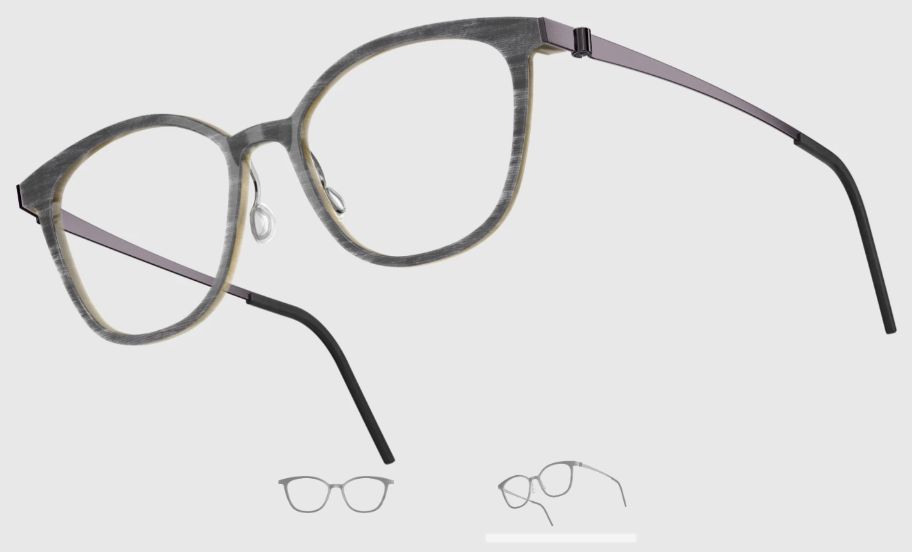 Lindberg Wood and Buffalo Titanium Square Eyeglasses